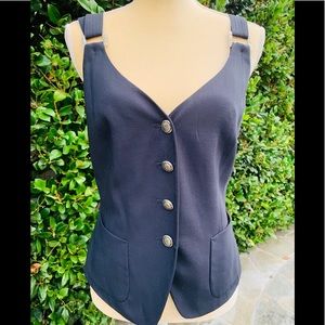 Beautiful Navy Blue Vest with silver hardware. S/8